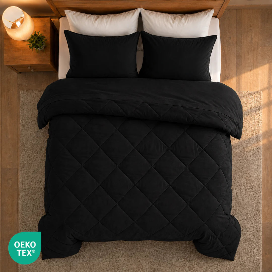 NinetySleep™ Couette — La couette 2-en-1 toutes saisons qui élimine le besoin d'une housse de couette