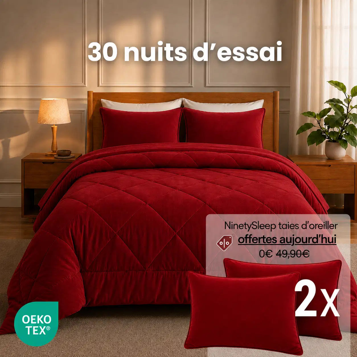 NinetySleep™ Couette — La couette 2-en-1 toutes saisons qui élimine le besoin d'une housse de couette